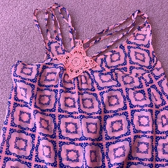Vibrant Pink and Blue Sheer Tank Size Small - Picture 3 of 3